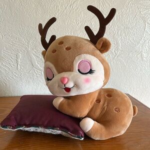 Baby Reindeer,soft plush material, 7.87”, suction cup attached for hanging.